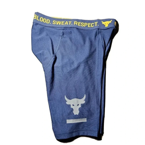 Under Armour Project Rock Heat Gear Compression Shorts Navy Size Medium New - Picture 4 of 9